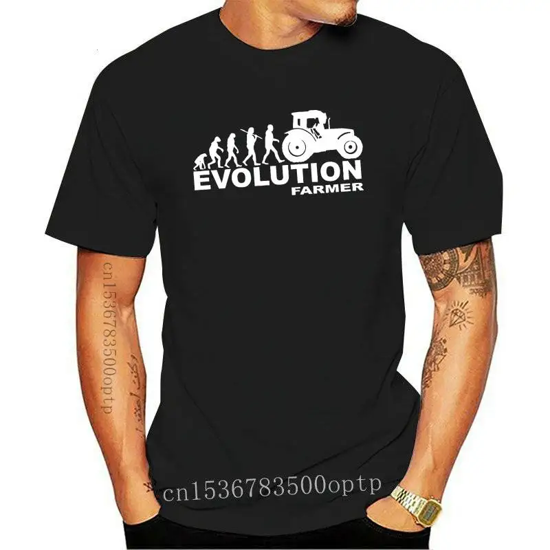 Farmer Evolution Mens T Shirt Farming Tractor John Fendt Claas Machinery Short Sleeve Fashion Summer Printing T Shirt