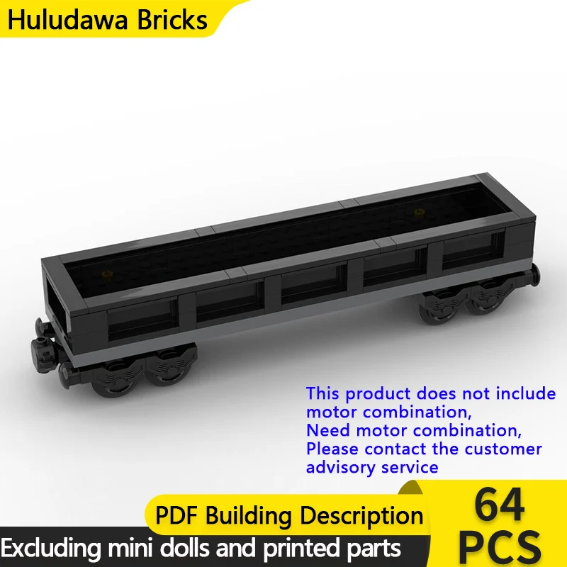 

City Car Model MOC Building Bricks Railway Long Gondola Wagon Modular Technology Gifts Holiday Assemble Children Toys Suit