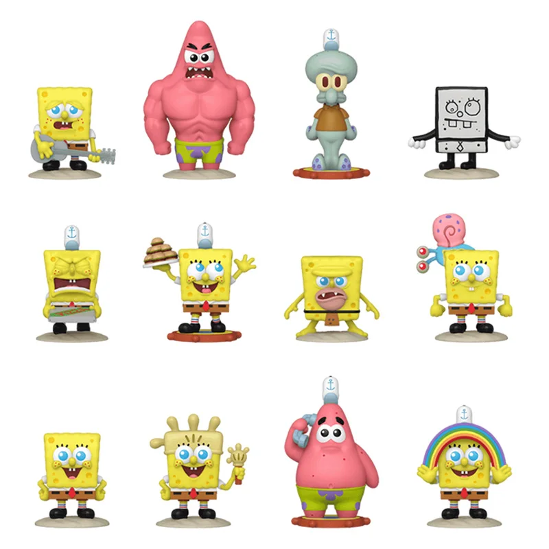 Funko Pop الرسوم المتحركة والرسوم المتحركة سبونجبوب سكوير السراويل صندوق أعمى التماثيل الطرفية لعب للأولاد هدية تحصيل الحلي