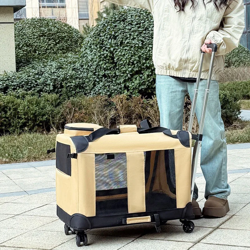Pet bag, large capacity breathable cat bag, portable pet trolley case for going out, handbag, small dog, pet flight case