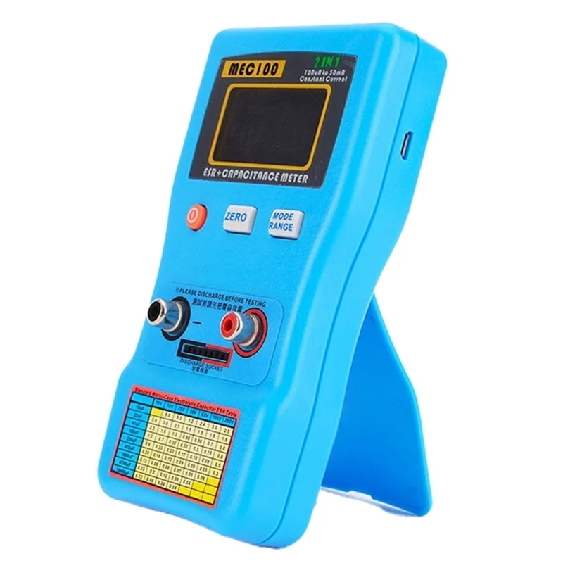 2IN1 Auto-Ranging Capacitor Low Ohm Capacitance Meter Constant Current Capacotance Meter 100VA to 50MA