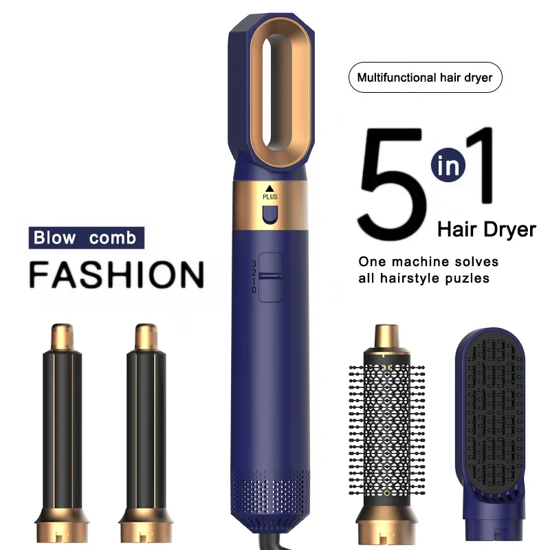 

All-in-One 5-in-1 Hair Styler Brush Set Dryer, Curler, Straightener, Hot Comb & Volumizer for Home Use