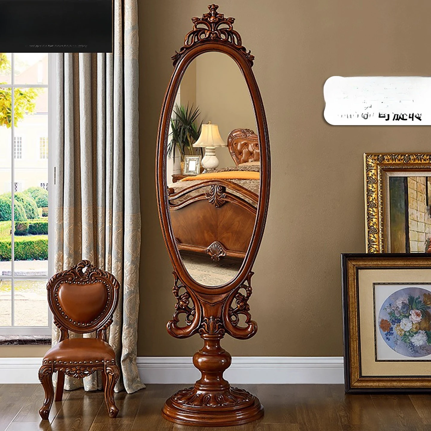 

Full-body mirror European double-sided full-length mirror Household high-end floor mirror