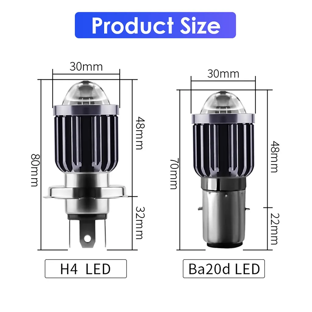 H4 LED H6 BA20D P15D LED Motorcycle Headlight Bulbs CSP Lens White Yellow Hi Lo Lamp Dual Color Moto Scooter  Accessories 12V