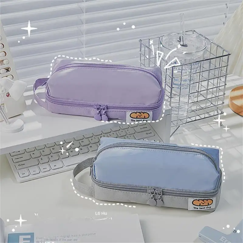 Macaron Pencil Case Double Layer Large Capacity Pencil Bag Cute Back To School Stationery Supplies Schools & Offices