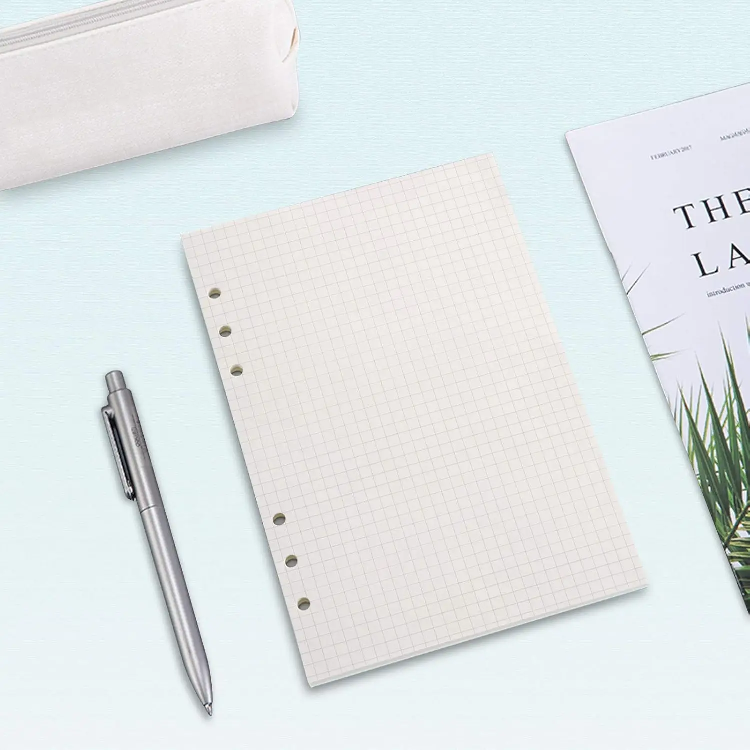 A5 Binder Refill Paper, [3 Pack] 100GSM Thick Refillable Paper 6 Hole Filler Inserts Loose Leaf Paper 240 Sheets (480 Pages)