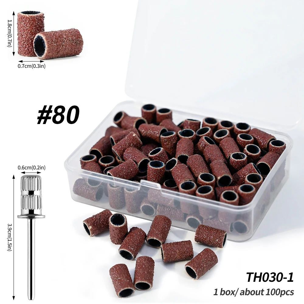 100 Stück/Box Mini Zebra Nagels chleif bänder elektrische Maschine Nagel bohrer UV-Gel Acryl politur Entferner für Nägel Zubehör Werkzeug