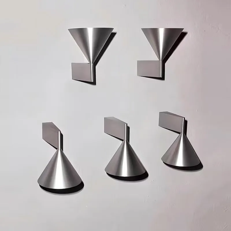 

Italian minimalist bedroom bedside cone wall lamp Nordic designer simple living room background wall high-end aisle light