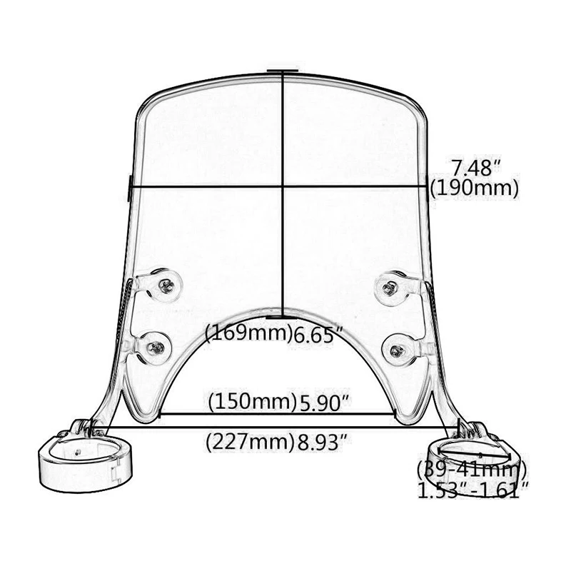For Indian Scout 2015 2016 2017 2018 2019 2020 Scout Sixty/Scout Bobber Aluminum Wind Deflector Windshield Windscreen 39mm-41mm