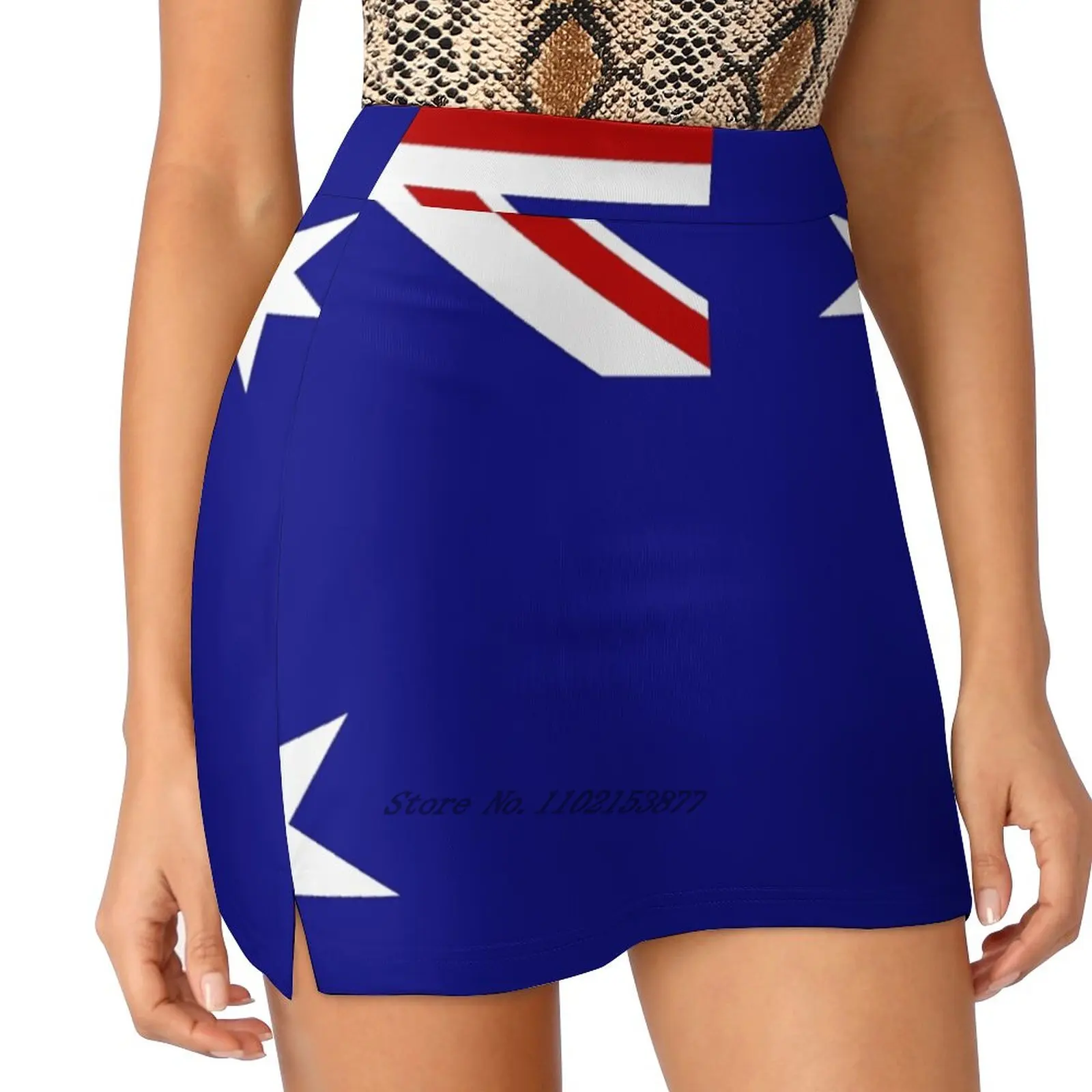 Australia Day Aussie Flag New Women Skirts Double-Layer Printed Short Dress Mini Sport Skirt Australia Day Aussie Flag