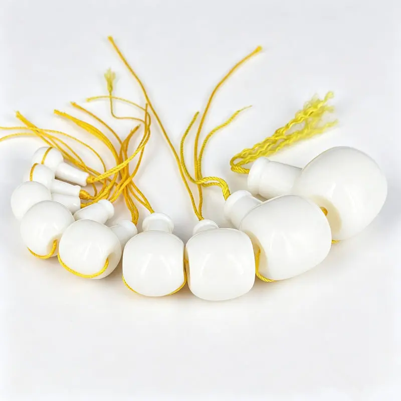 Natural Snow White Conch Shell Guru and Stupa Beads 14/16/18/20mm Three-way Beads for Malas TSB0168