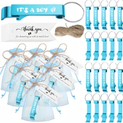 25-100Sets Bottle Openers Keychain Baby Shower Favors Birthday Thank You Gifts for Gender Reveal Party Souvenir