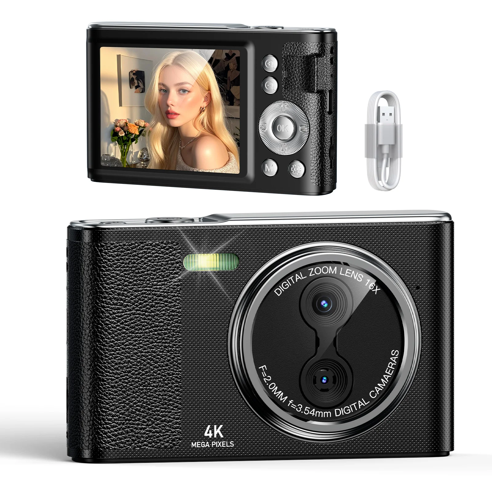 Light Pocket Retro DC06 HD Digital Mini Selfie Camera for Kids with Video Recording and Point-and-Shoot Function