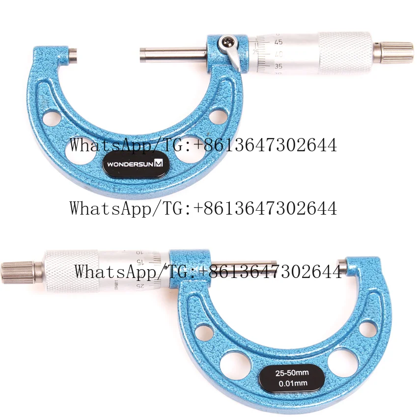 Industrial Quality Micrometer 25-50mm  Outside Micrometers with Stainless Steel Spindle and Carbide Tips