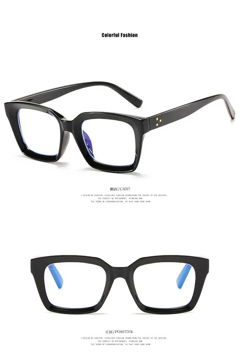 Retra Square Concave Frame Clear Lens Glasses Ultra Light Myopia Nerd Spectacles Degree 0 -0.5 -1.0 -2.0 -3.0 -4.0 to -6.0