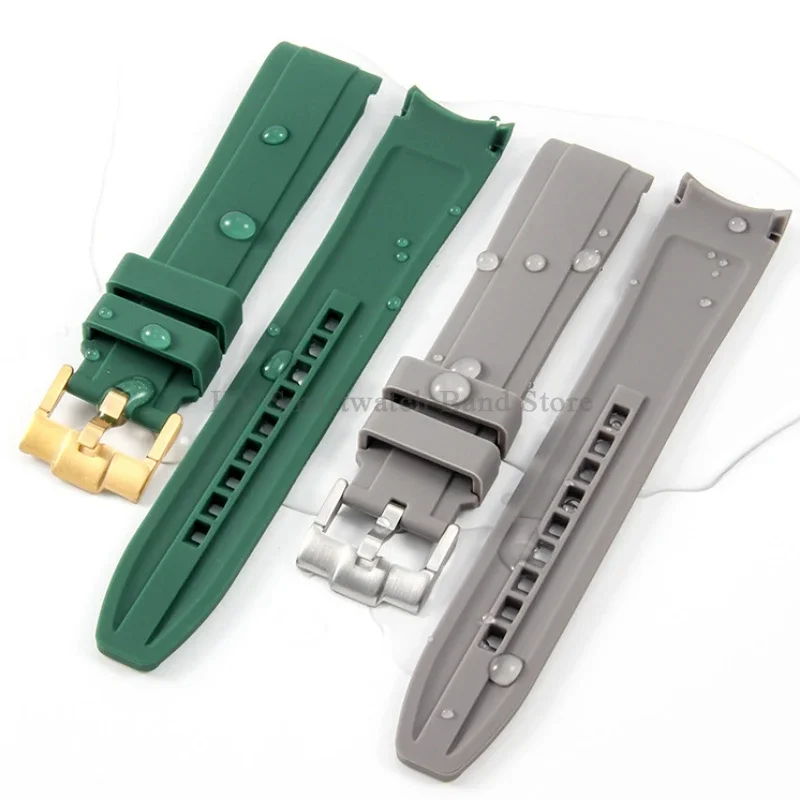 Correa de reloj de silicona de 20mm y 22mm para Swatch Blancpain para la serie Omega, pulsera de goma con extremo curvo, accesorios de pulsera deportiva