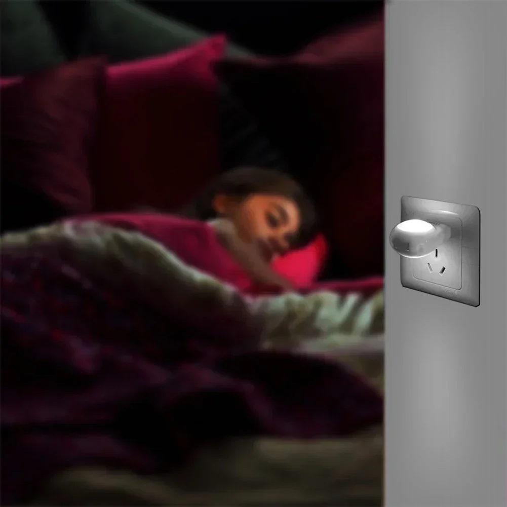 Mini Led Light Switch Socket Snail Night Light Sensor Control Light Mini Auto Night Lamp Wall Lamp for Baby Kids Bedroom EU Plug