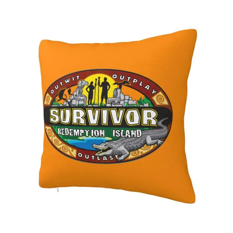 Adventure Game TV Show Survivor Throw Pillow Case 60*60cm Decorative Cushion Cover Polyester Pillowcase Double-sided Printing