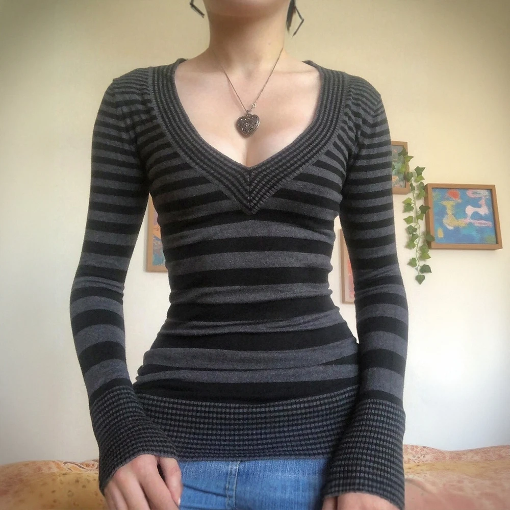 

Women's Striped Long Sleeve round Neck Sweater Autumn Winter Fashion Casual Chic Trendy Daily Wear