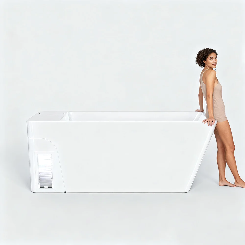 Local Stock US Freestanding Acrylic Cold Plunge Athlete Recovery Ice Bath Tub All-in-One
