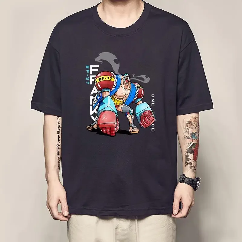 ONE PIECE Cotton Frankie T-Shirt Usopp Couple Short Sleeve Sanji Peripheral Brook Clothes Anime Figure Anime