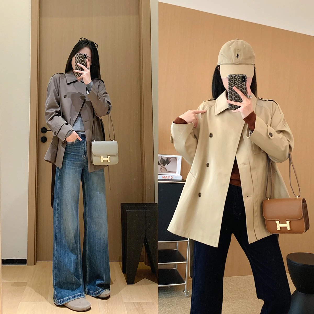 

Классическая клетчатая хлопковая женская куртка в клетку с поясом с принтом, ветровка свободного покроя, длинная све