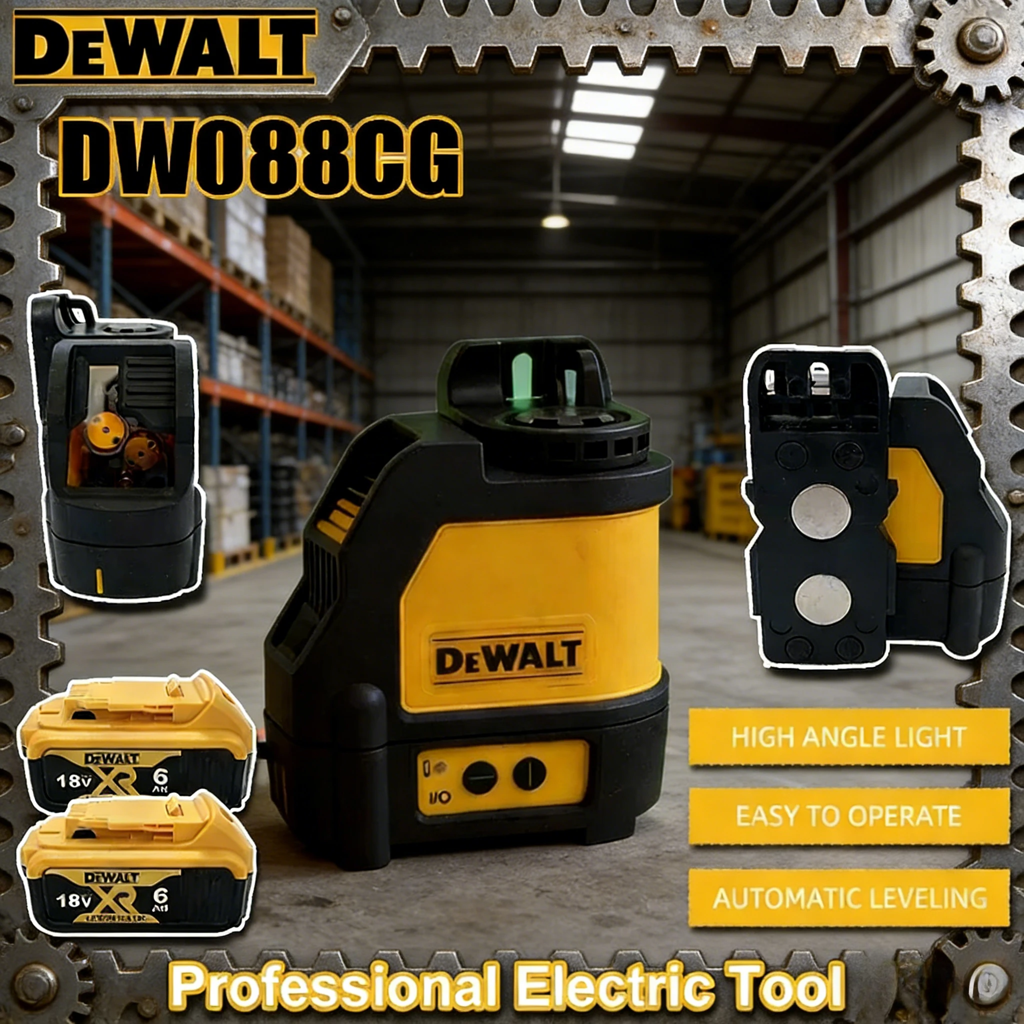 

Лазерный уровень DEWALT DW088CG, 2 линии, высокоточный, с зеленым лучом, автоматическое выравнивание, перезаряжаемый, портативный