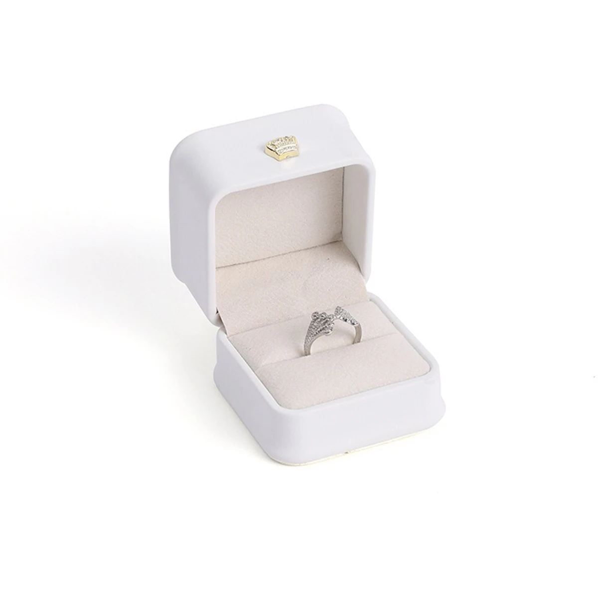 PU Leather Ring Box with Velvet Lining