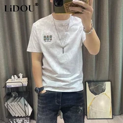 2023 Summer New Cartoon Pattern Printing T-Shirts Men Round Neck Short Sleeve Cotton Fashion Pullovers Male Loose Casual Tees