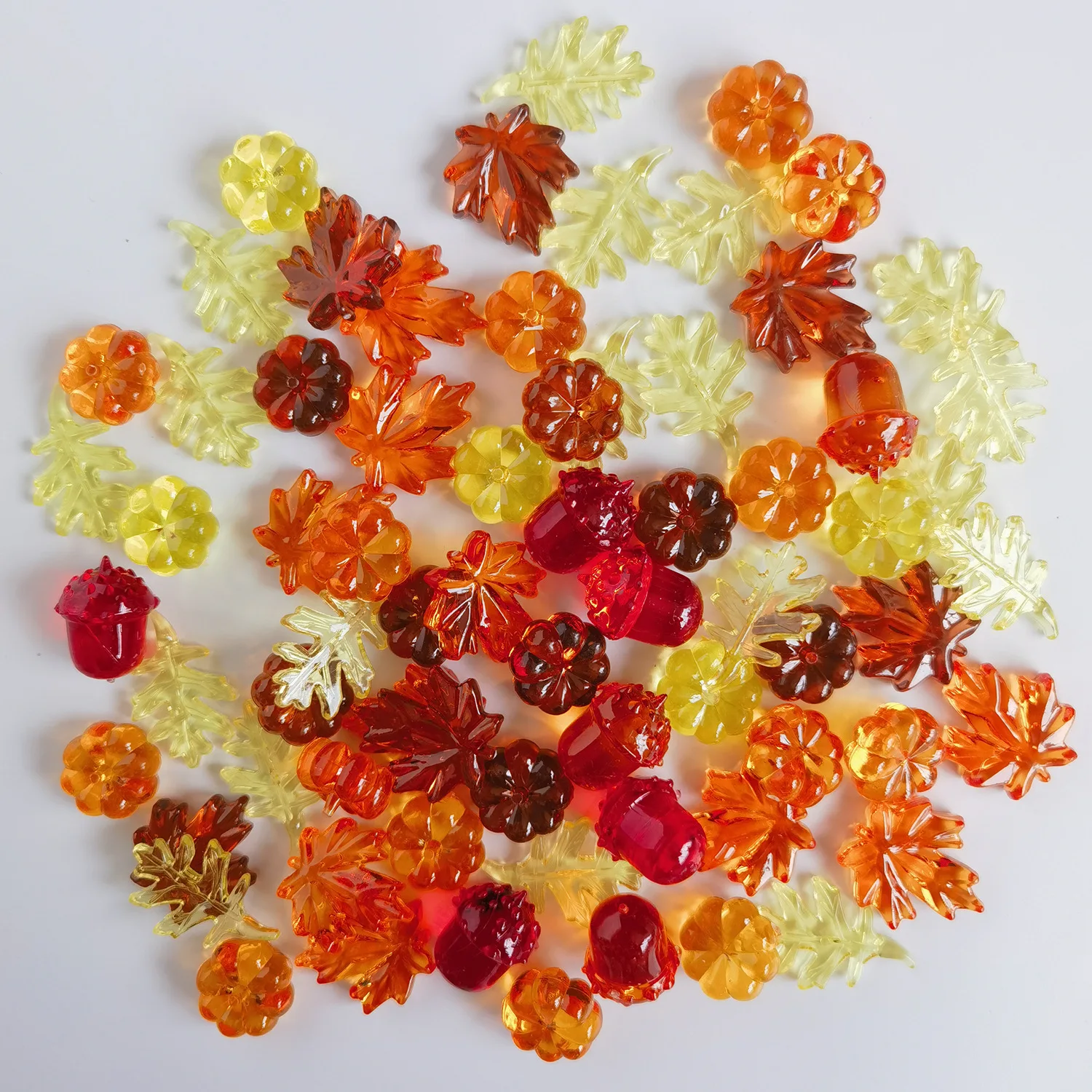 20 piezas de bellota, hoja de arce, calabaza, búho, adorno de cosecha de maíz, artesanía, decoración de jardín de hadas, decoración del Día de Acción de Gracias, accesorios DIY