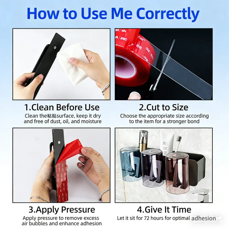 3M VHB4910 شفاف نانو شريط لاصق على الوجهين مقاوم للماء Traceless شريط لزوجة قوية سيارة الحلي ارتفاع درجة الحرارة #6