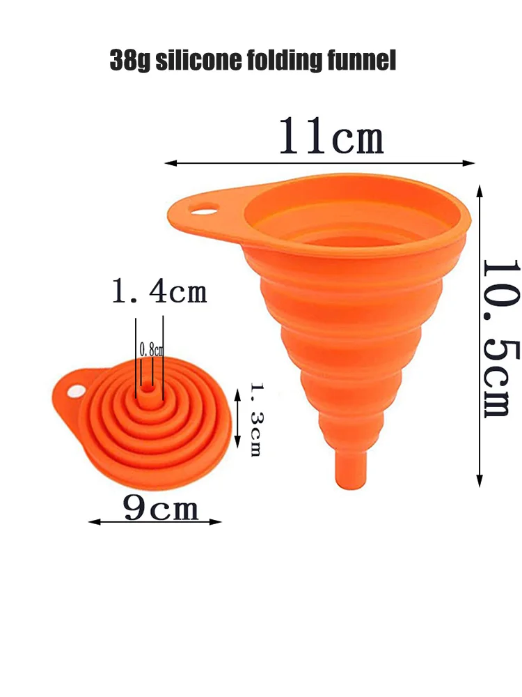 Motorcycle Engine Oil Funnel, Car Universal Silicone Liquid Funnel, Foldable Portable Car Oil Change Funnel, Telescopic Long Nec