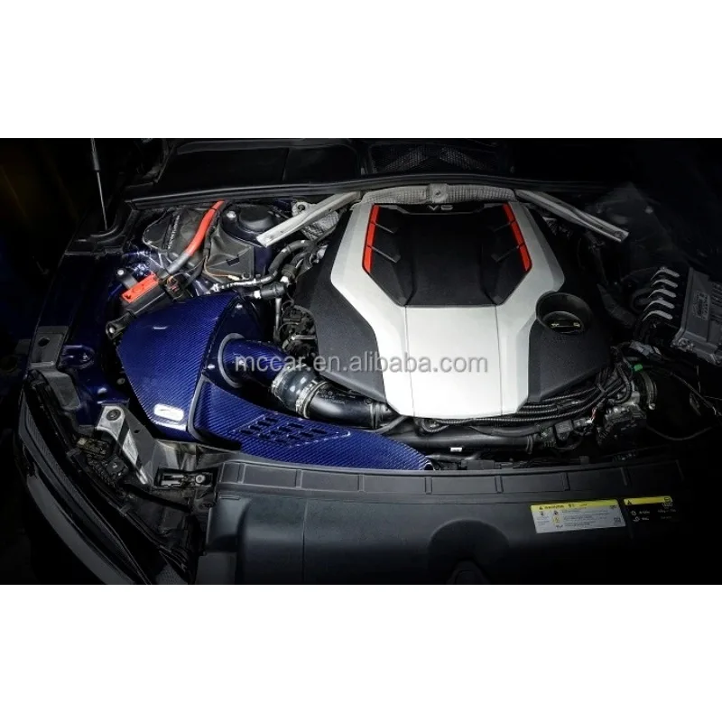 More Power Blue-black Real Dry Carbon Air Intake Manifold For Audi S4 S5 B9 3.0T 2017+ Racing Version Cold Air Intake System