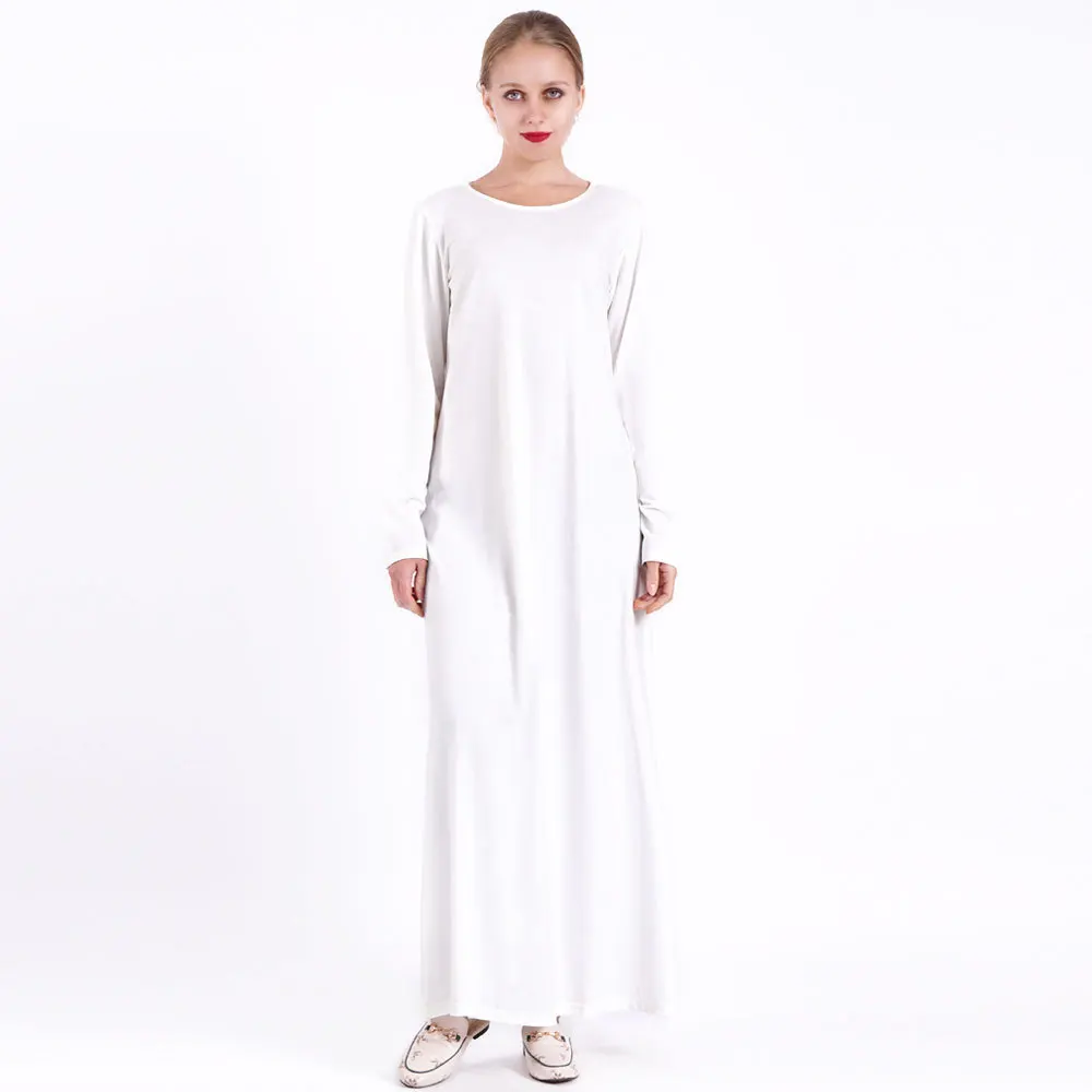 

New Multi-Color Inner Wear Dress Bamboo Fiber Knitted Skin-Friendly Comfortable Long Sleeve Bottoming Long T-shirt Skirt