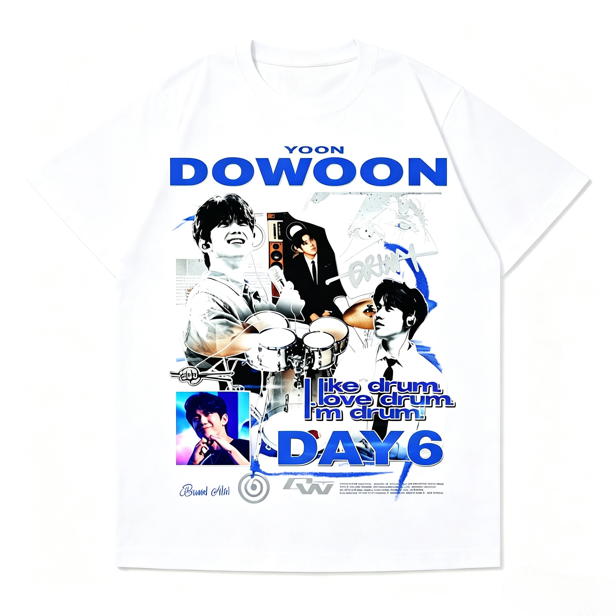 Day6 Dowoon Drummer Graphic T-Shirt K-pop Rock Band My Day Fandom Merch Unisex Oversized Cotton Tee