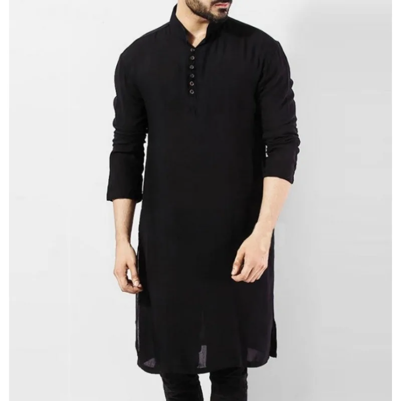 Camisa árabe musulmana de talla grande para hombre, camisas largas, bata de Turquía, ropa de Dubái, Kurta islámica, Abaya, 4XL, 5XL