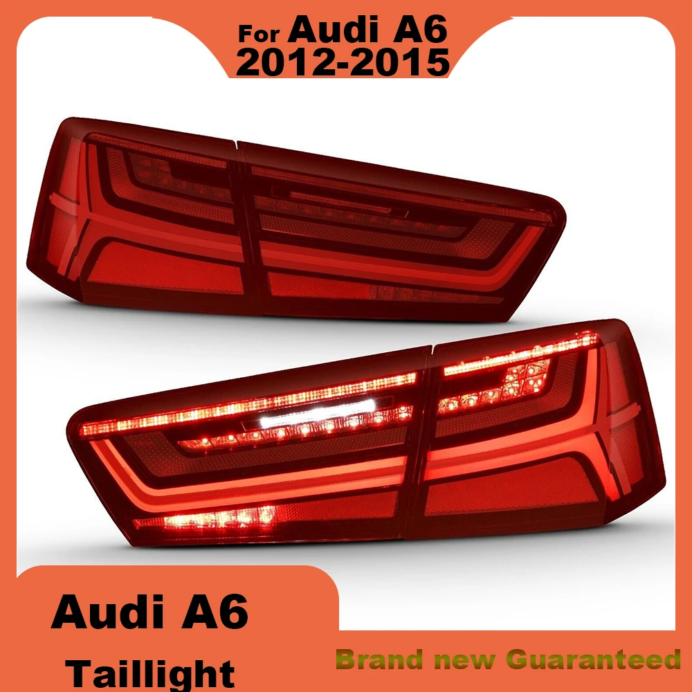 Taillight For AUDI A6 C7 A6 LC 8 2012-2015 With Sequential Turn Signal Animation Brake Parking Lighthouse Rear Lamp Assembly