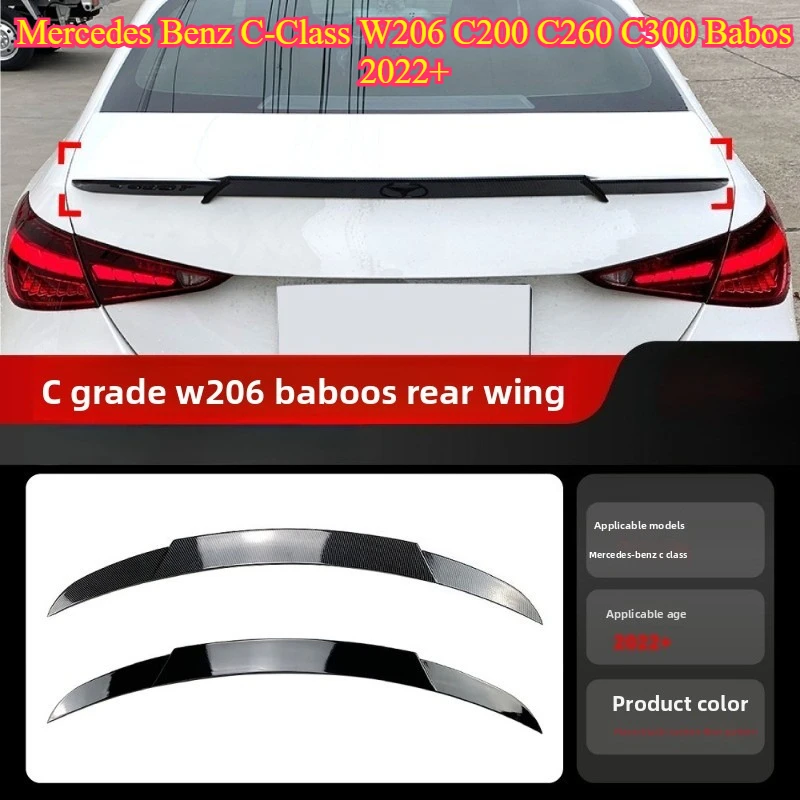 

NONGSHI Car Rear Trunk Spoiler for Mercedes Benz C-Class W206 C200 C260 C300 Babos 2022+ Glossy Black Rear Roof Spoiler Wing