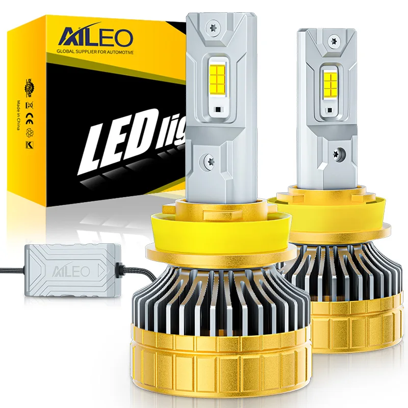 AILEO New 2 Pcs H7 H11 Led Headlight Bulb Canbus H8 H9 H4 Hi/Lo Beam HB3 HB4 6000K 4300K 150W High Power CSP Plug & Play