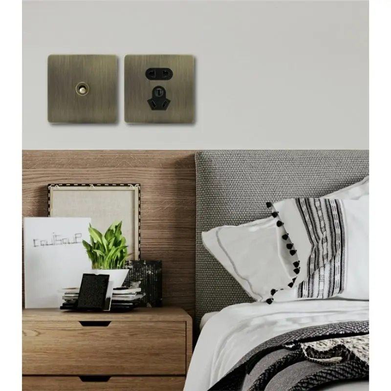 Year-Round Sale Toggle Switch Brass Stainless Steel Antique-Style Vintage 2 Way Pass-Through Wall Light For Home Decor