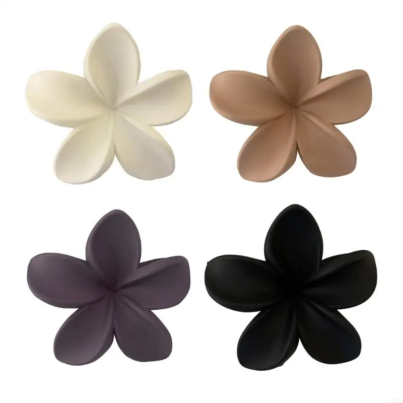 

652F Girls Hair Claw Lovely Barrettes with Delicate Matte Flower Hair Claw Hair Holder for Woman Taking Photo