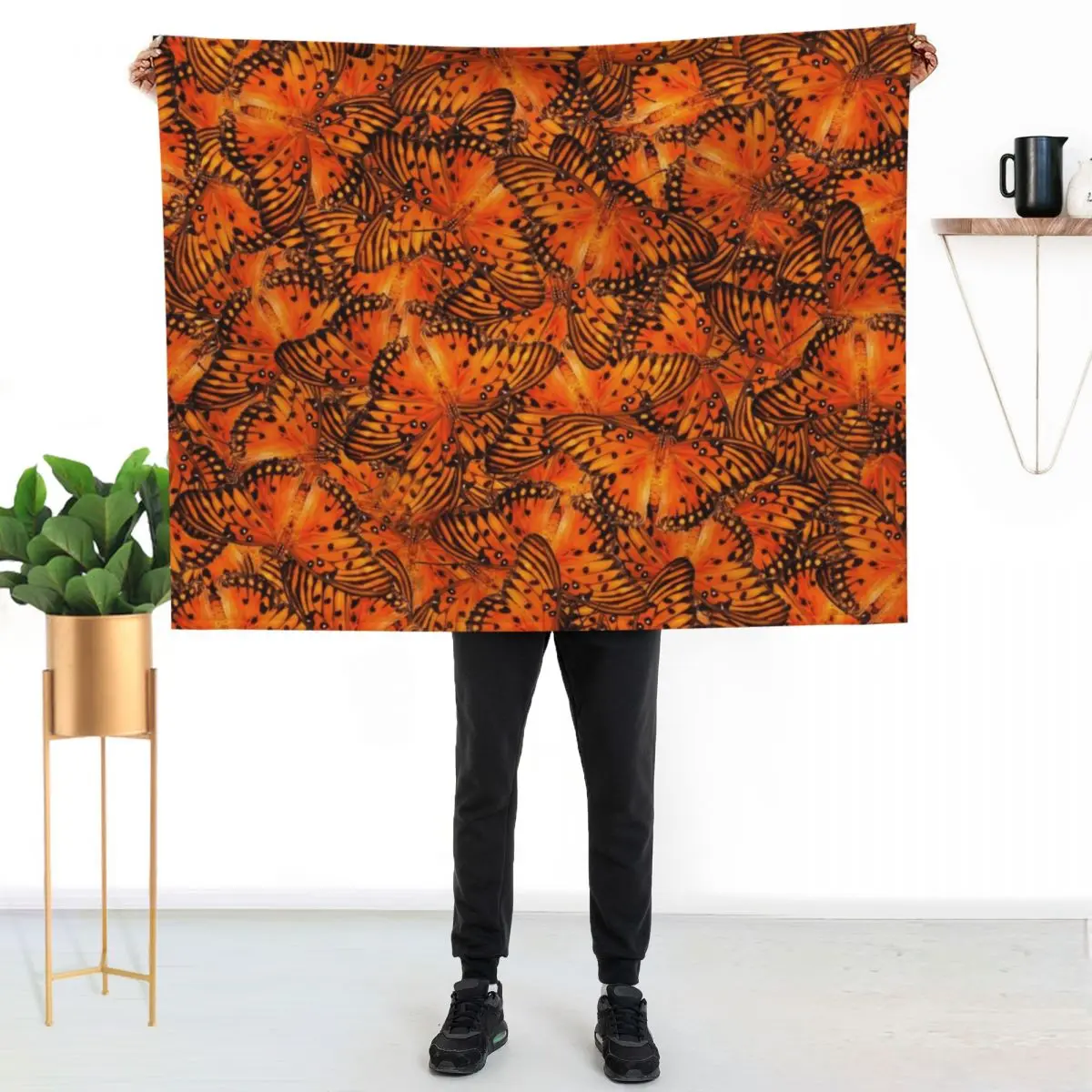 

Gulf fritillary butterflies Throw Blanket Ultra Plush Cozy Blanket for Napping Sleeping