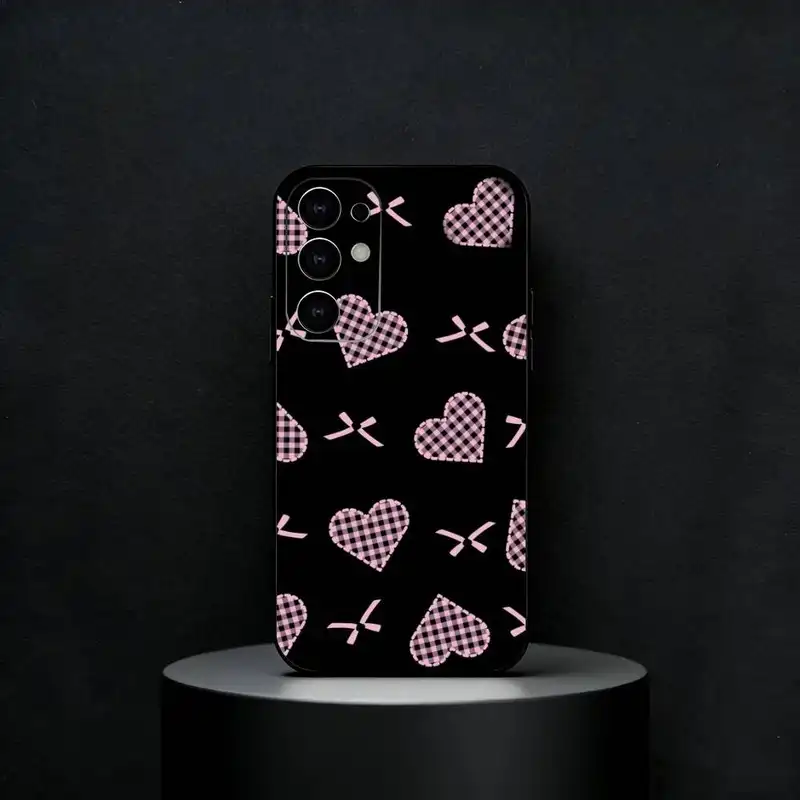 Bowknot Heart Phone Case For Samsung S25,S24,S23,S22,S21,S20,Plus,Fe,Lite,Others Black Cover - Image 5