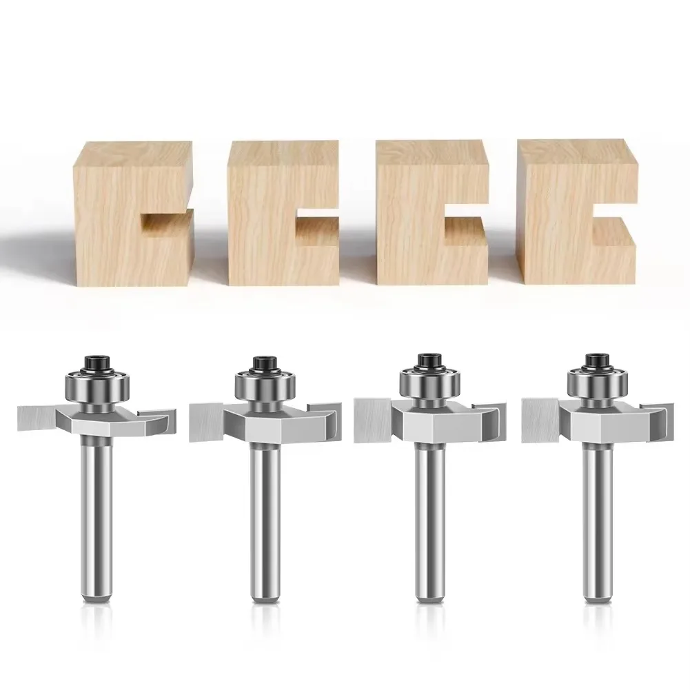6mm 12mm Shank T Slot Router Bit Bit with Bearing Wood Slotting Milling Cutter T Type Rabbeting Woodwork Tools for Wood