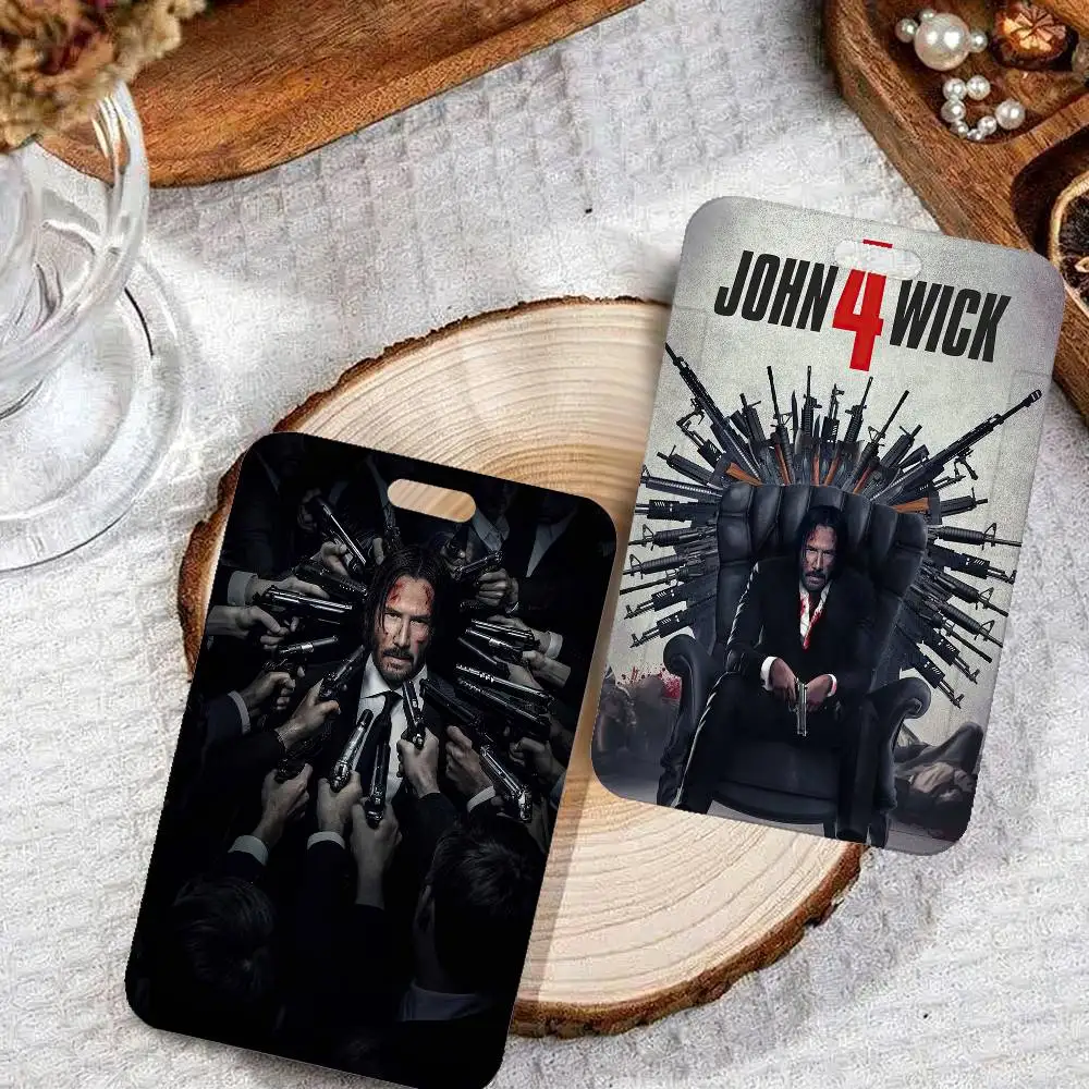 J-John Wick ID Card Holder Badge Holders Lanyard Business Exhibit School Strap Neck Hang