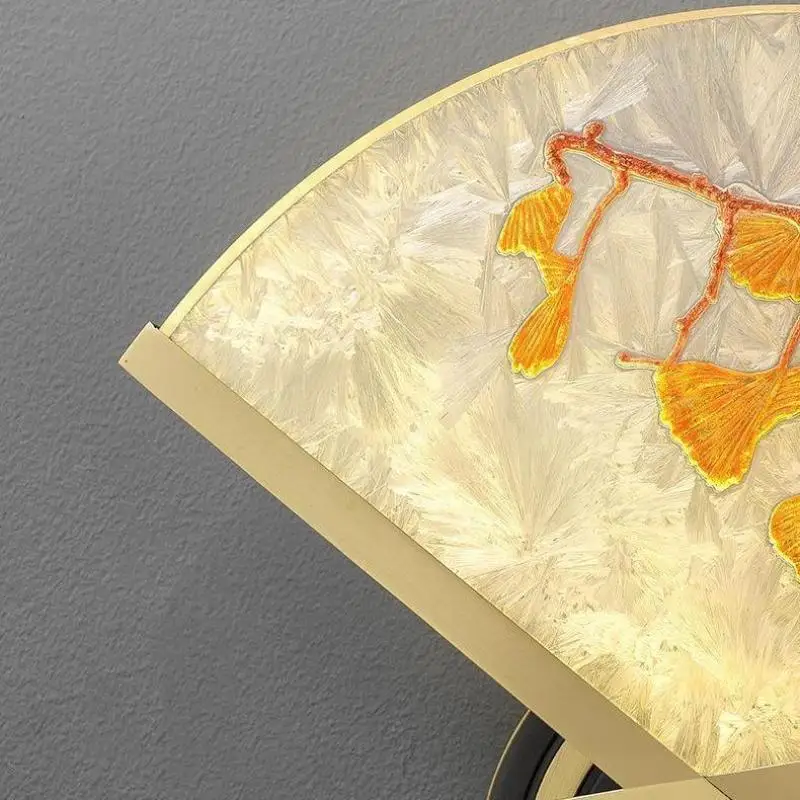 YEBMLP в китайском стиле, ручная роспись, эмаль, медь, настенный светильник, веерообразная форма, художественный бра, лампа для гостиной, прохода, лестницы, декор для спальни, настенный светильник