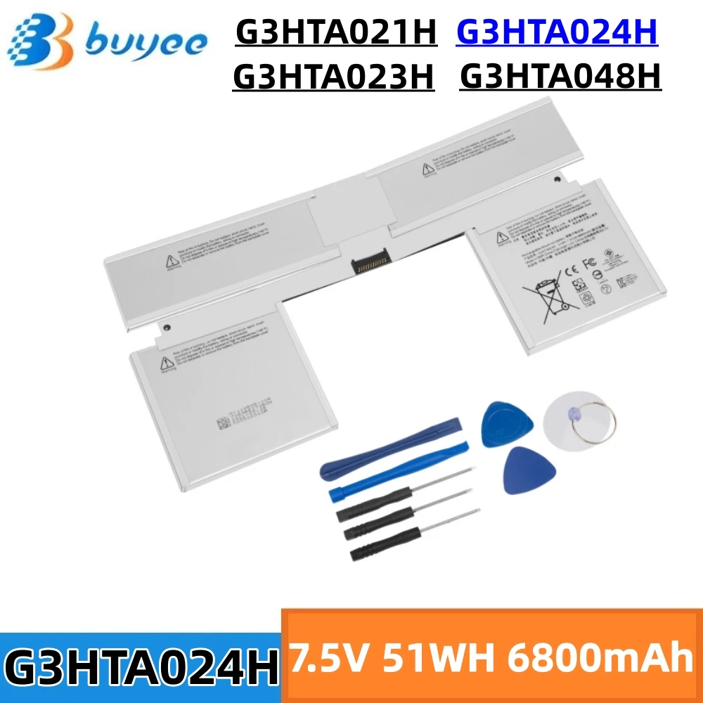 

G3HTA024H Battery For Microsoft Surface Book 1 13.5'' Keyboard Base 1703 1704 1705 G3HTA023H G3HTA021H G3HTA048H 51Wh 75V 6800mA