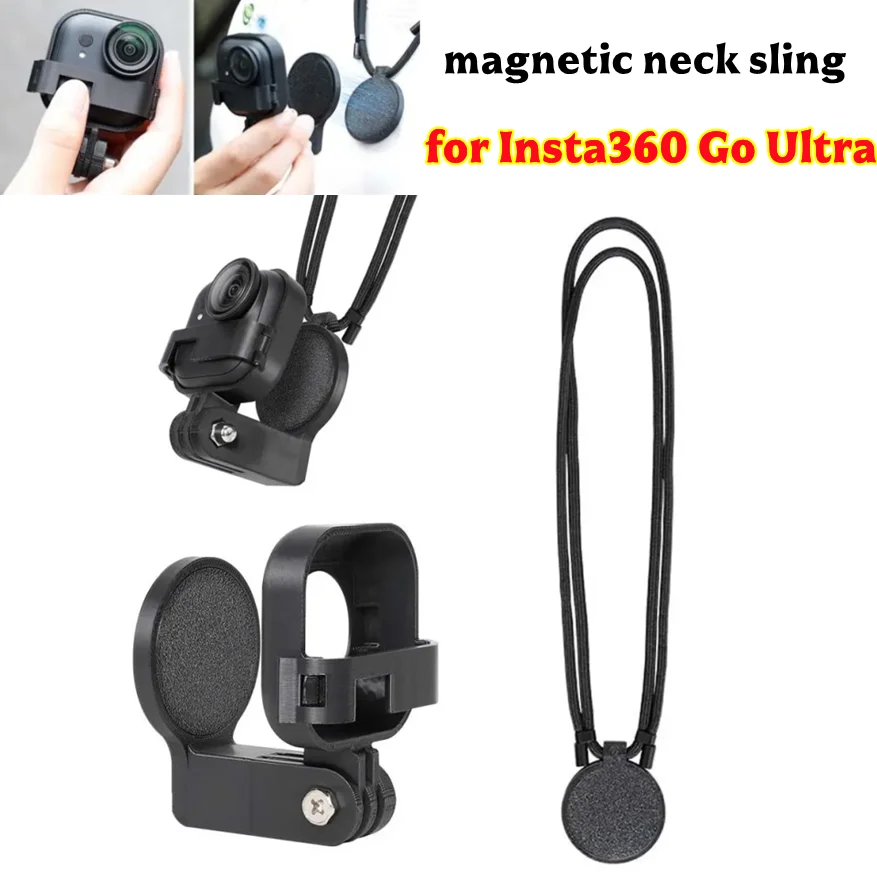 

For Insta360 Go Ultra Magnetic Neck Holder Mount Hanging Bracket Camera Accessories Quick Release Neck Strap Necklace Lanyard