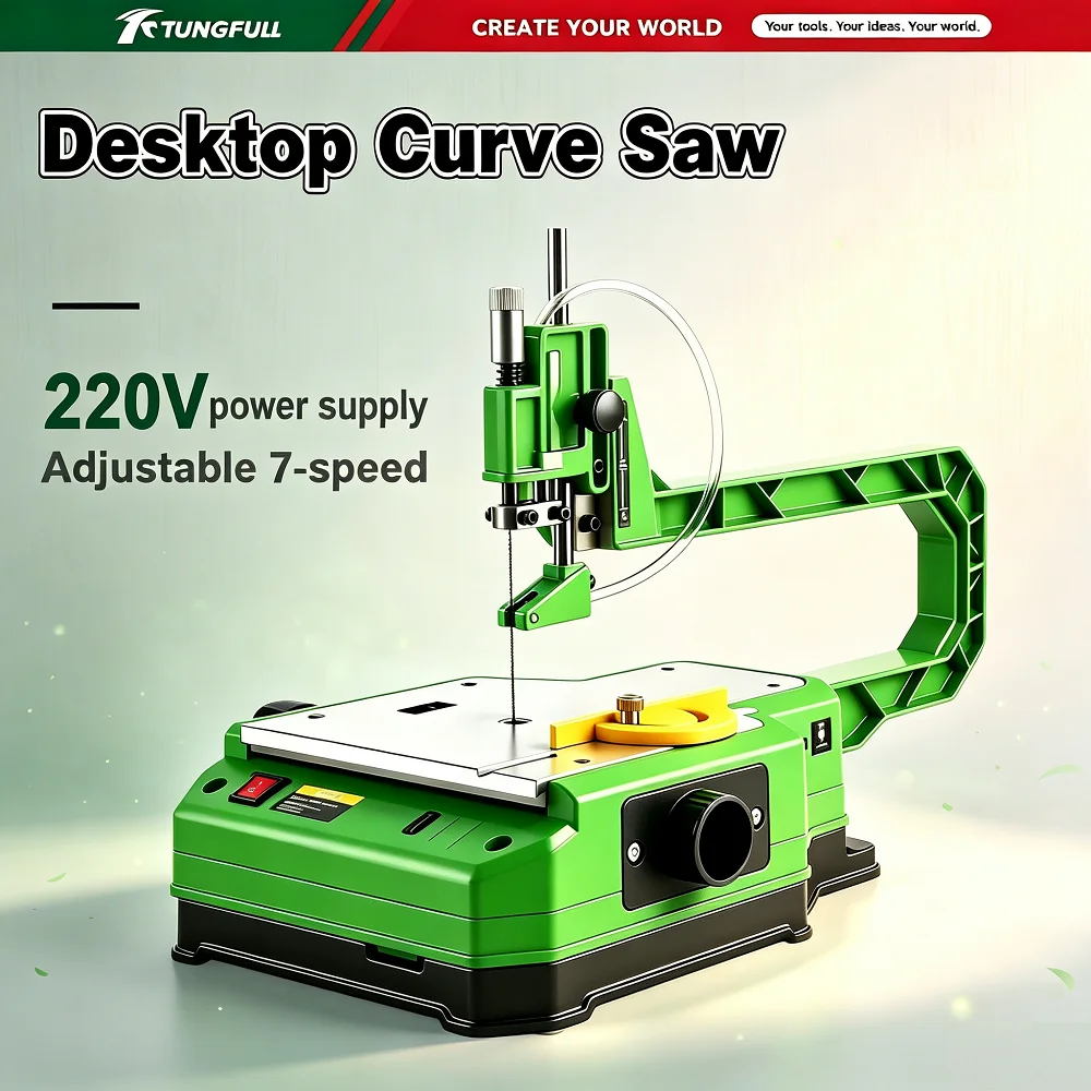 Desktop Curve Scroll Saw Woodworking Jig Saw Household Precision Cutting Machine For Diy Handcraft Wood Plastic Curved Shape