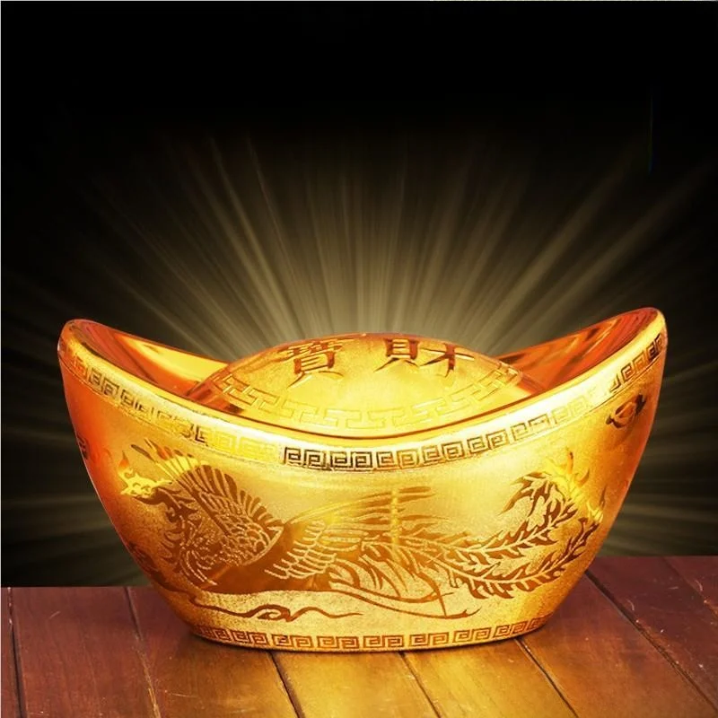 

Feng ui Wealth Attracting Decorative Item Living Room Candy Box Gift op Opening Present Home Decor Gold Treasure Basin